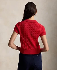 Polo Ralph Lauren Women's Slim Fit Ribbed Collar Cropped Sweater