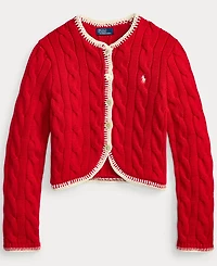 Polo Ralph Lauren Women's Crewneck Buttoned Placket Cropped Cardigan