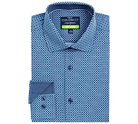 ConStruct Men's Performance Stretch Tile Print Dress Shirt