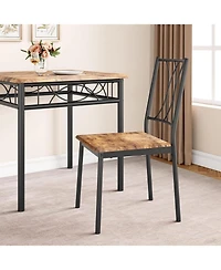 gaomon Dining Table Set for 2 Kitchen Table and Chairs for 2 Square Dining Room Table Set with 2 Metal and Wood Chairs Kitchen Table Set for Apartment