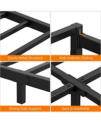 gaomon Bed Frame,Metal Platform Bed Frame with Steel Slats Support,6 Inch Tall,Mattress Foundation,Easy Assembly,No Box Spring