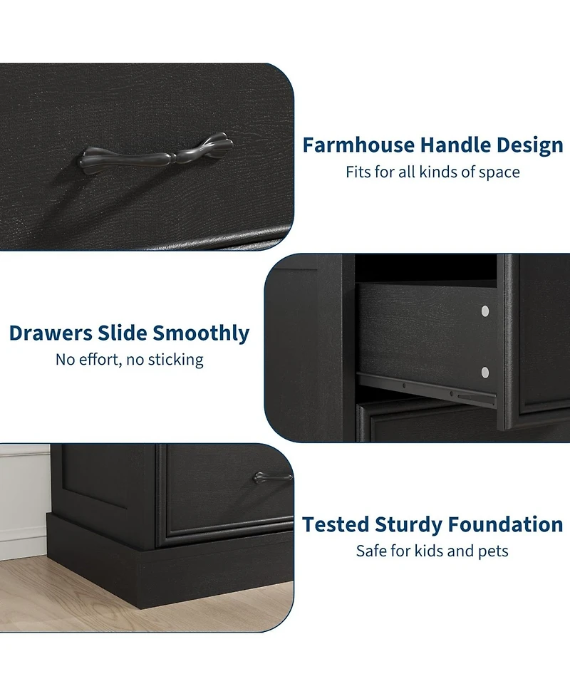 gaomon Modern Drawer Bedside Table Storage Cabinet – Ideal for Bedroom Organization, Space-Saving Furniture, Durable Wood Construction