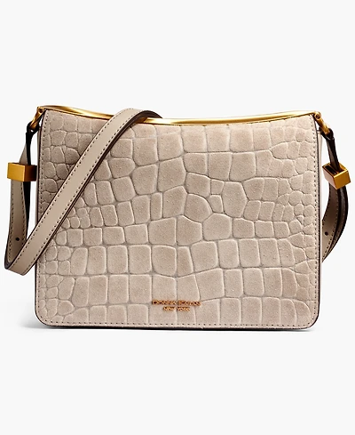 Donna Karan New York Jericho Croco Suede Small Shoulder Bag