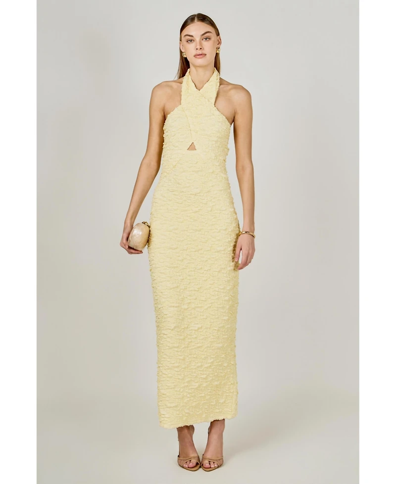 endless rose Women's Strechy Halter Neck Midi Dress