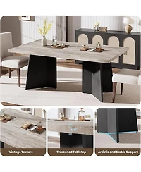 gaomon Dining Table for 6-8 People - 63" Modern Long Kitchen with Large Tabletop