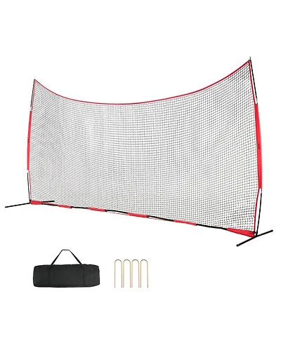 Mecale Barricade Backstop Net, 20x10 ft Sports Barrier Netting with Carry Bag, Practice Screen for Baseball, Softball, Soccer and Hockey