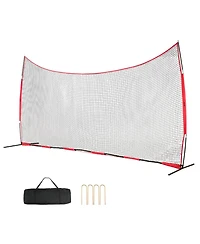 Mecale Barricade Backstop Net, 20x10 ft Sports Barrier Netting with Carry Bag, Practice Screen for Baseball, Softball, Soccer and Hockey
