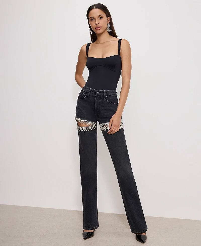 Good American Women's Sweetheart Neck Tank Bodysuit