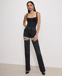 Good American Women's Sweetheart Neck Tank Bodysuit