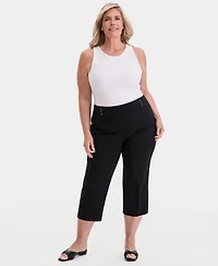 Jm Collection Plus Tummy Control Pull-On Capri Pants, Exclusively at Macy's