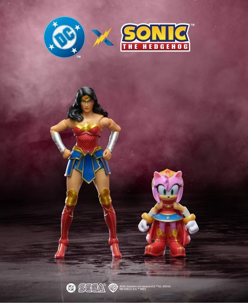 Sonic The Hedgehog Amy and Wonder Woman Action Figures