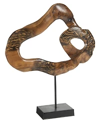 Phillips Collection Carved Teak Swirl on Stand
