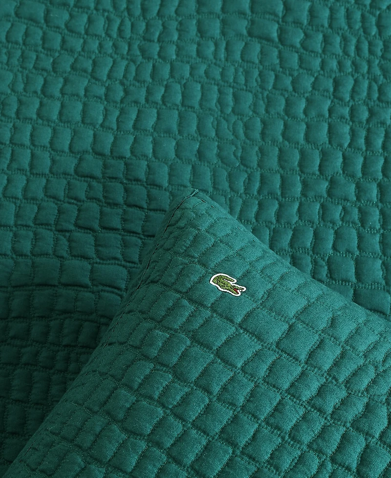 Lacoste Home Croc Scale Cotton 3-Pc. Quilt Set, King