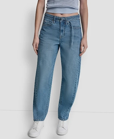 Dkny Jeans Women's Mid-Rise Forward Seamed Barrel