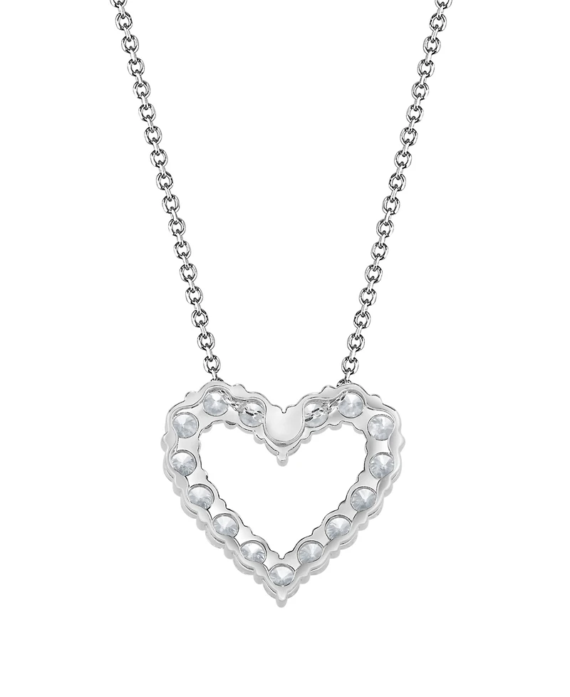 Macy's Diamond Heart Pendant Necklace (2 ct. t.w.) in 14k White Gold