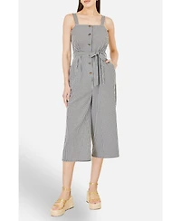 Yumi Women's Gingham Button Through Jumpsuit