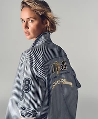 Dkny Women's Striped Button-Down Shirt