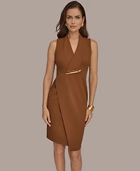 Donna Karan New York Women's V-Neck Wrap Sheath Dress