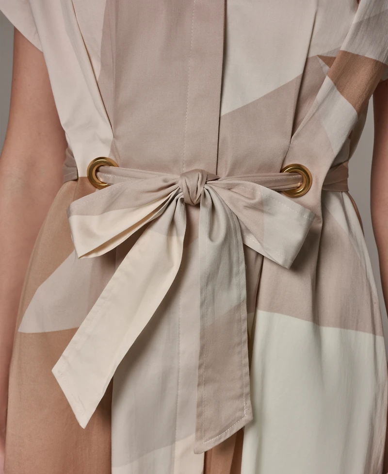 Donna Karan New York Women's Collared Neck Shirt Dress