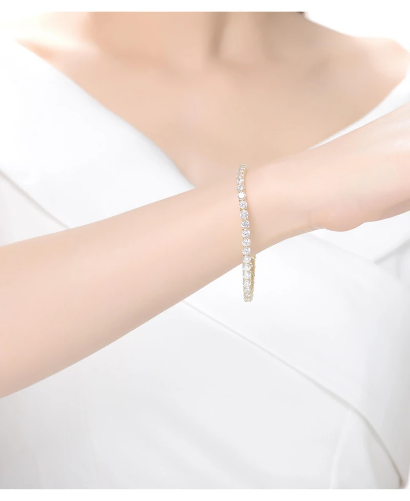 GiGiGirl Classic Sterling Silver Radiant Cubic Zirconia Tennis Bracelet