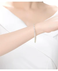 GiGiGirl Classic Sterling Silver Radiant Cubic Zirconia Tennis Bracelet