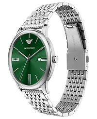 Emporio Armani Men's Quartz Three-Hand Silver Stainless Steel Watch, 42mm