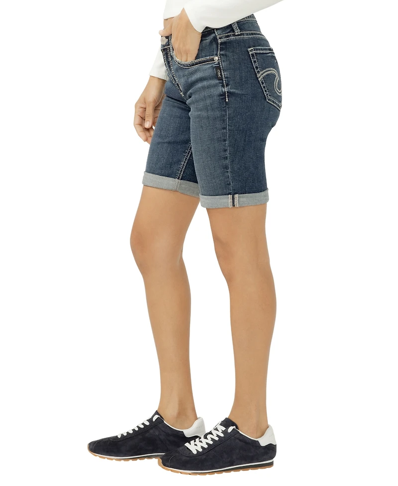 Silver Jeans Co. Women's Suki Mid Rise Luxe Stretch Bermuda Short