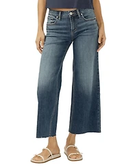 Silver Jeans Co. Women's Suki Mid Rise Wide Leg Americana Luxe Stretch