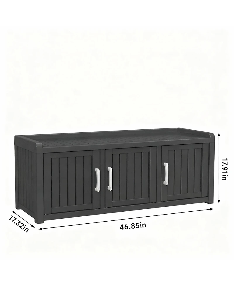 Yigii Waterproof Uv-Resistant Shoe Storage Bench with Seat for Indoor/Outdoor Use