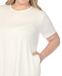 White Mark Plus Crew Neck T-Shirt Dress