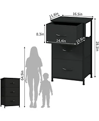 gaomon Stylish 3-Drawer Dresser with Removable Fabric Bins
