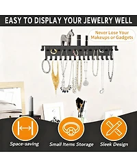 Yigii Wall Hanging Jewelry Organizer with 30 Hooks for Necklaces and Bracelets