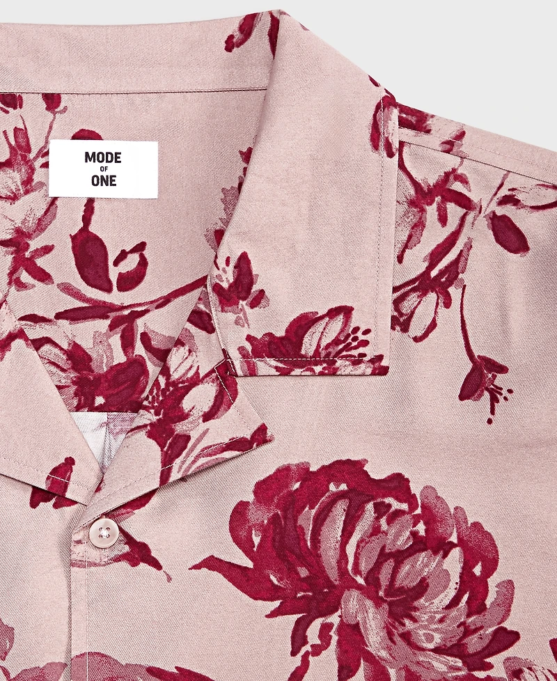 Mode of One Men's Botanical-Print Relaxed Camp Shirt, Macy's Exclusive