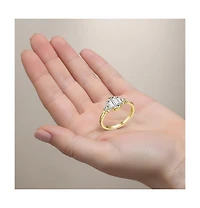 14K Gold Plated with Clear Cubic Zirconia Cocktail Ring