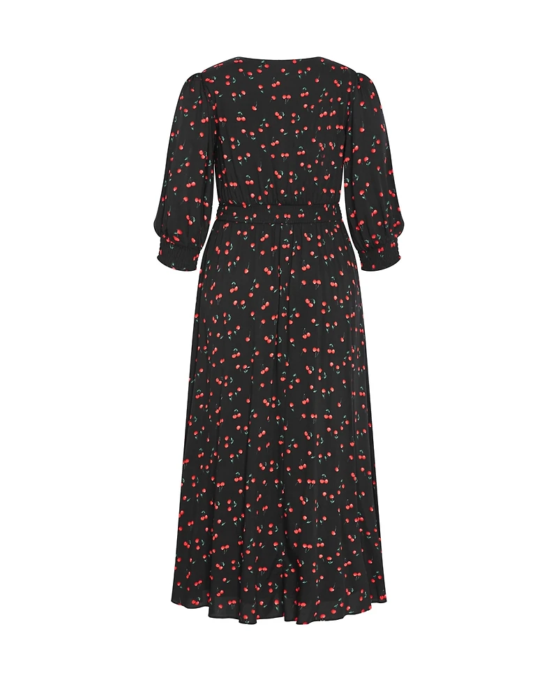 City Chic Women's Aliya Elbow Sleeve Maxi Dress