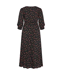 City Chic Women's Aliya Elbow Sleeve Maxi Dress