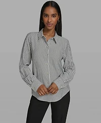 Karl Lagerfeld Paris Women's Button-Front Collared Shirt