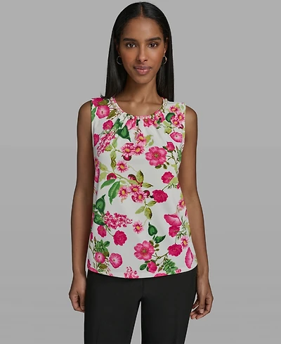 Karl Lagerfeld Paris Women's Crewneck Woven Top