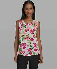 Karl Lagerfeld Paris Women's Crewneck Woven Top