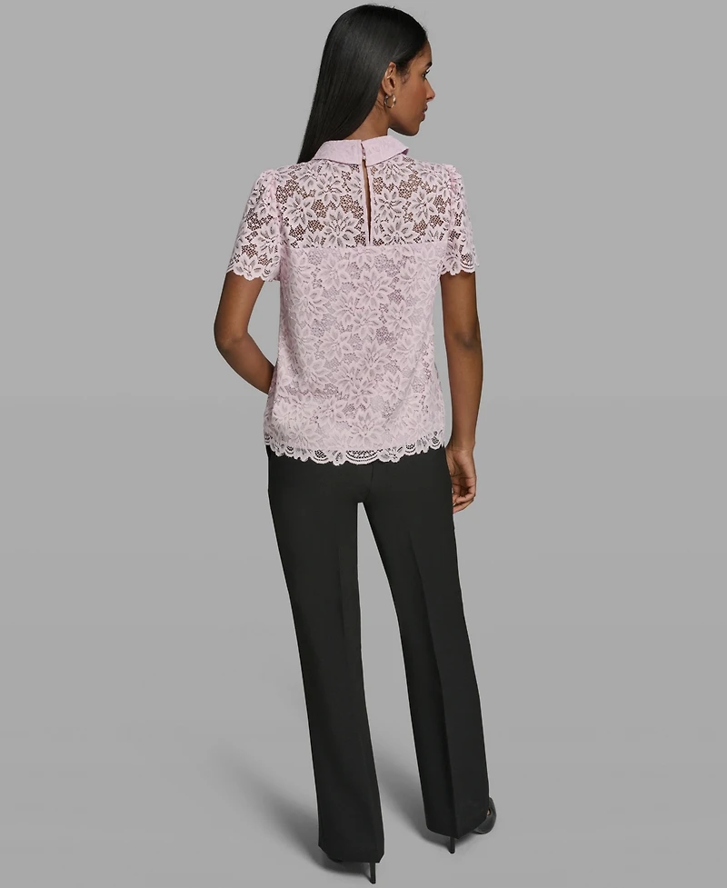 Karl Lagerfeld Paris Women's Short-Sleeve Woven Blouse