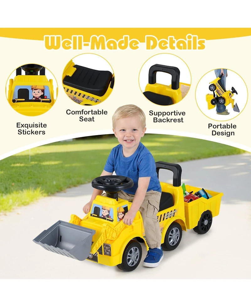 Mecale Kids Digger Ride on Truck with Shovel and Under-Seat Compartment