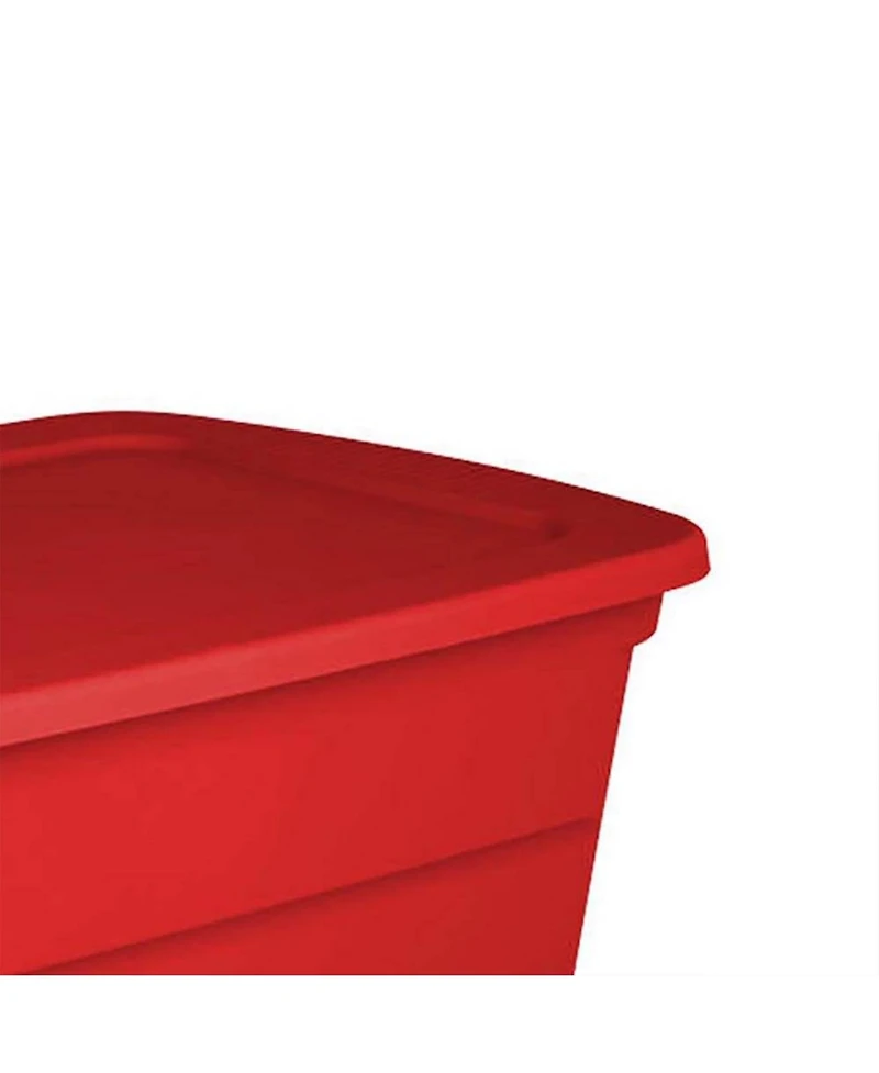 Sterilite 30 Gallon Durable Stacking Seasonal Storage Tote, Red (6 Pack)