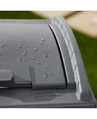 Suncast Suncast 30 Gallon Hideaway Trash Waste Bins for Outdoor, Cyberspace (2 Pack)