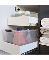 Rubbermaid 6 Qt Clear Plastic Indoor Storage Tub Tote Container & Lid, 12 Pack