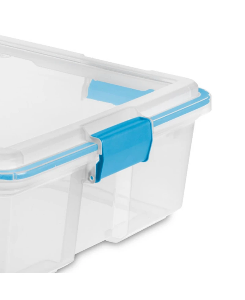 Sterilite 37 Quart Clear Plastic Home Storage Tote Bin with Secure Lids, 8 Pack
