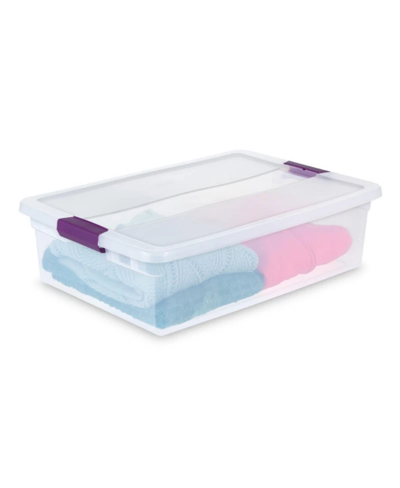 Sterilite 32 Quart Clear View Storage Container Tote w/ Latching Lid