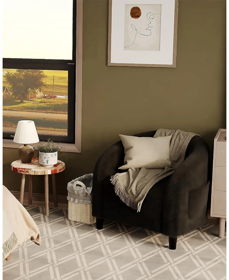 gaomon Accent Chair, Boucle Barrel Armchair for Living Room, Bedroom, Reading or Reception Room