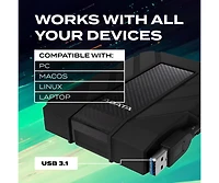 Adata HD710 Pro 1TB Usb 3.1 IP68 Waterproof/Shockproof/Dustproof Ruggedized External Hard Drive (AHD710P-1TU31-cbk)