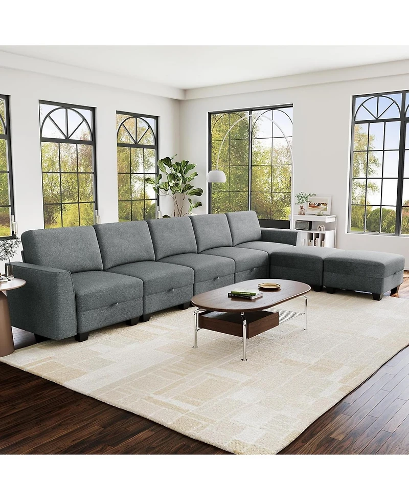 gaomon Oversized Modular Sectional Sofa with Storage Ottoman, Large U Shaped Corner Couch, Convertible Modular Sectional Couch