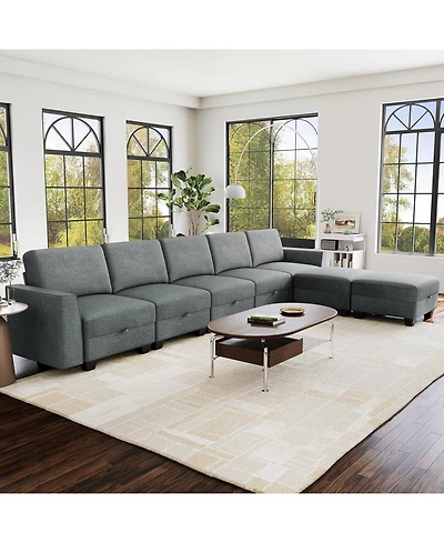 gaomon Oversized Modular Sectional Sofa with Storage Ottoman, Large U Shaped Corner Couch, Convertible Modular Sectional Couch